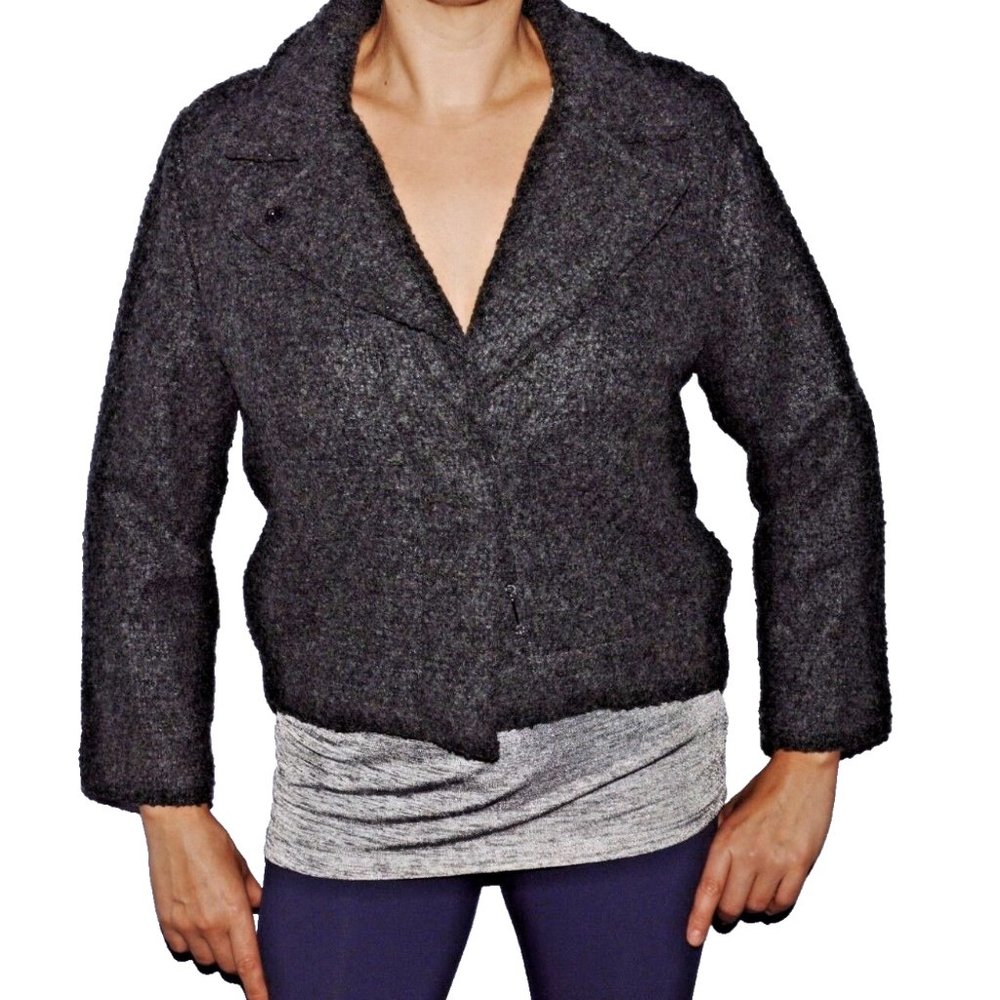 GAP SZ XS GRAY SHORT CROPPED JACKET